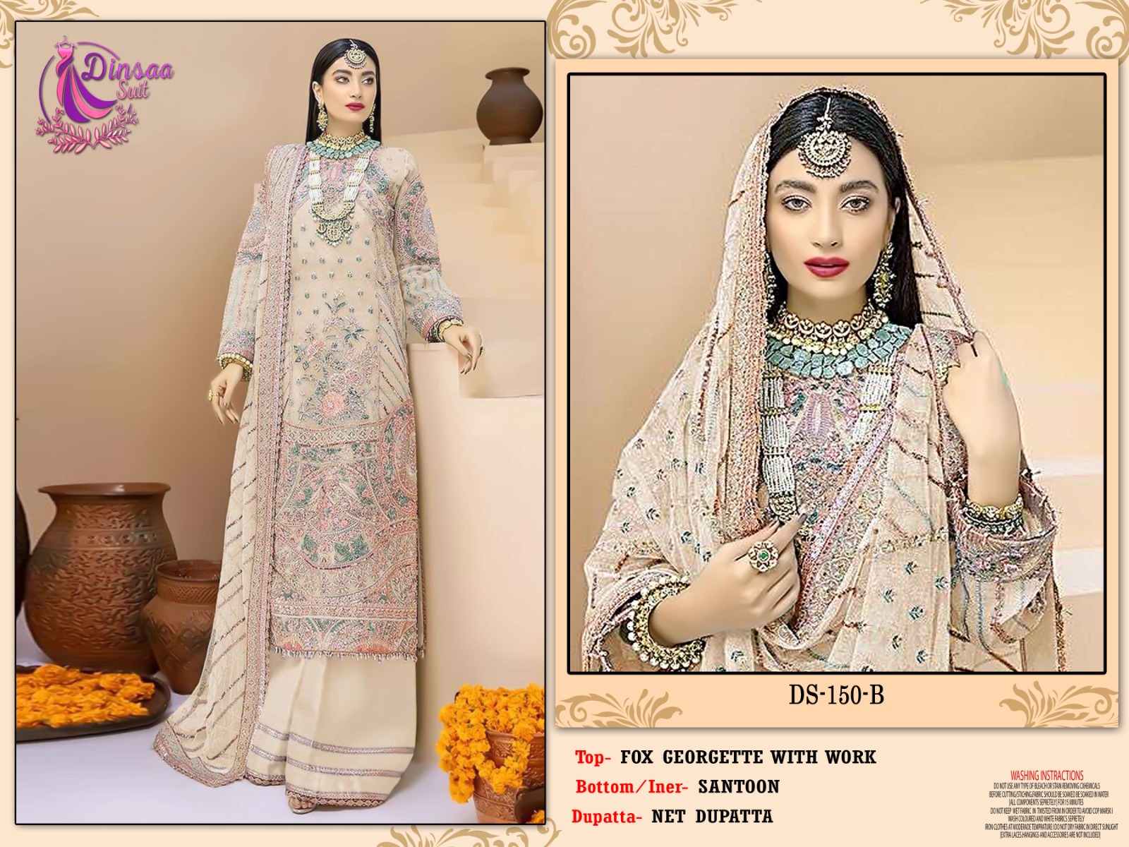 DINSAA SUIT DS 150 A TO D SALWAR SUITS WHOLESALE