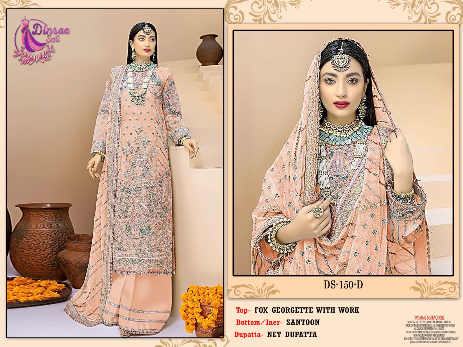 DINSAA SUIT DS 150 A TO D SALWAR SUITS WHOLESALE