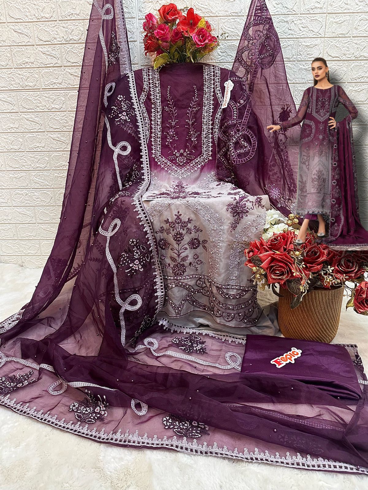 FEPIC C 1648 B ROSEMEEN PAKISTANI SUITS IN INDIA