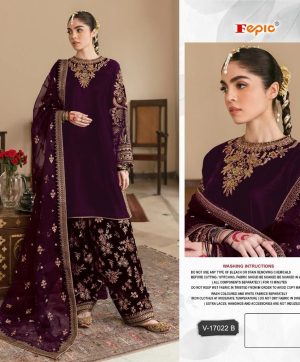 FEPIC V 17022 B ROSEMEEN VELVET PAKISTANI SUITS