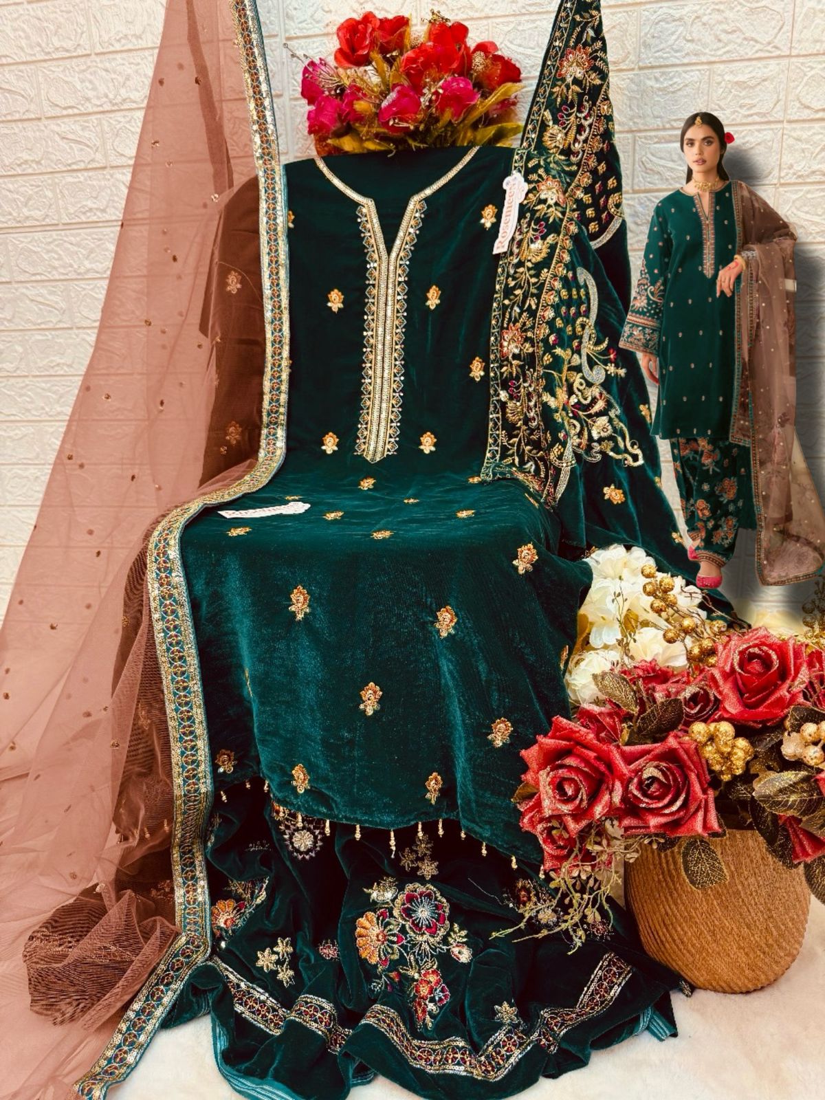 FEPIC V 17026 B ROSEMEEN VELVET SALWAR SUITS