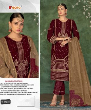 FEPIC V 17031 ROSEMEEN VELVET PAKISTANI SUITS