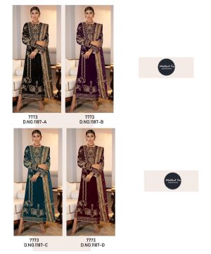 MEHBOOB TEX 1187 A TO D VELVET SALWAR SUITS