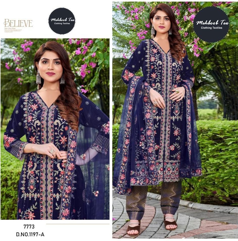 MEHBOOB TEX 1197 A VELVET SALWAR SUITS