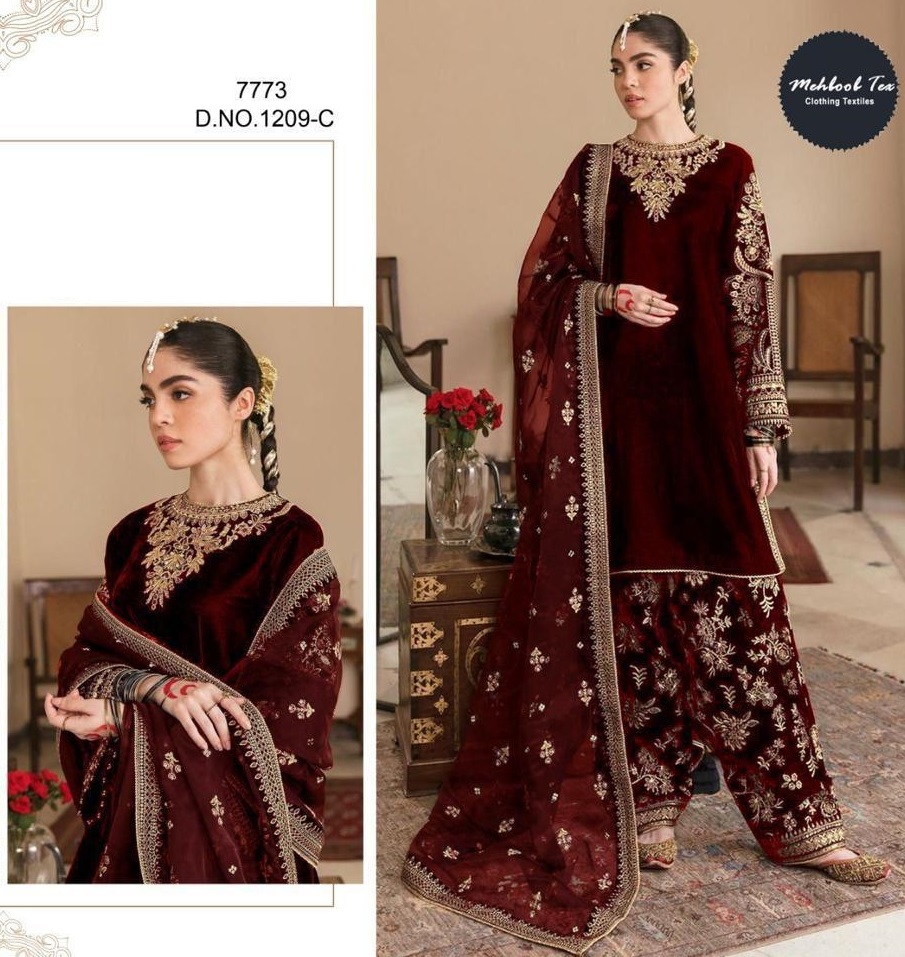 MEHBOOB TEX 1209 C VELVET PAKISTANI SUITS