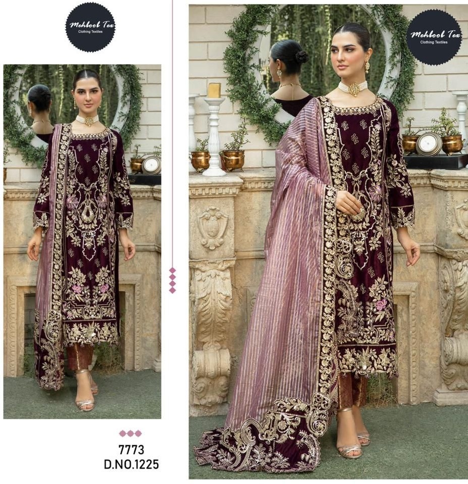 MEHBOOB TEX 1225 VELVET PAKISTANI SUITS IN INDIA