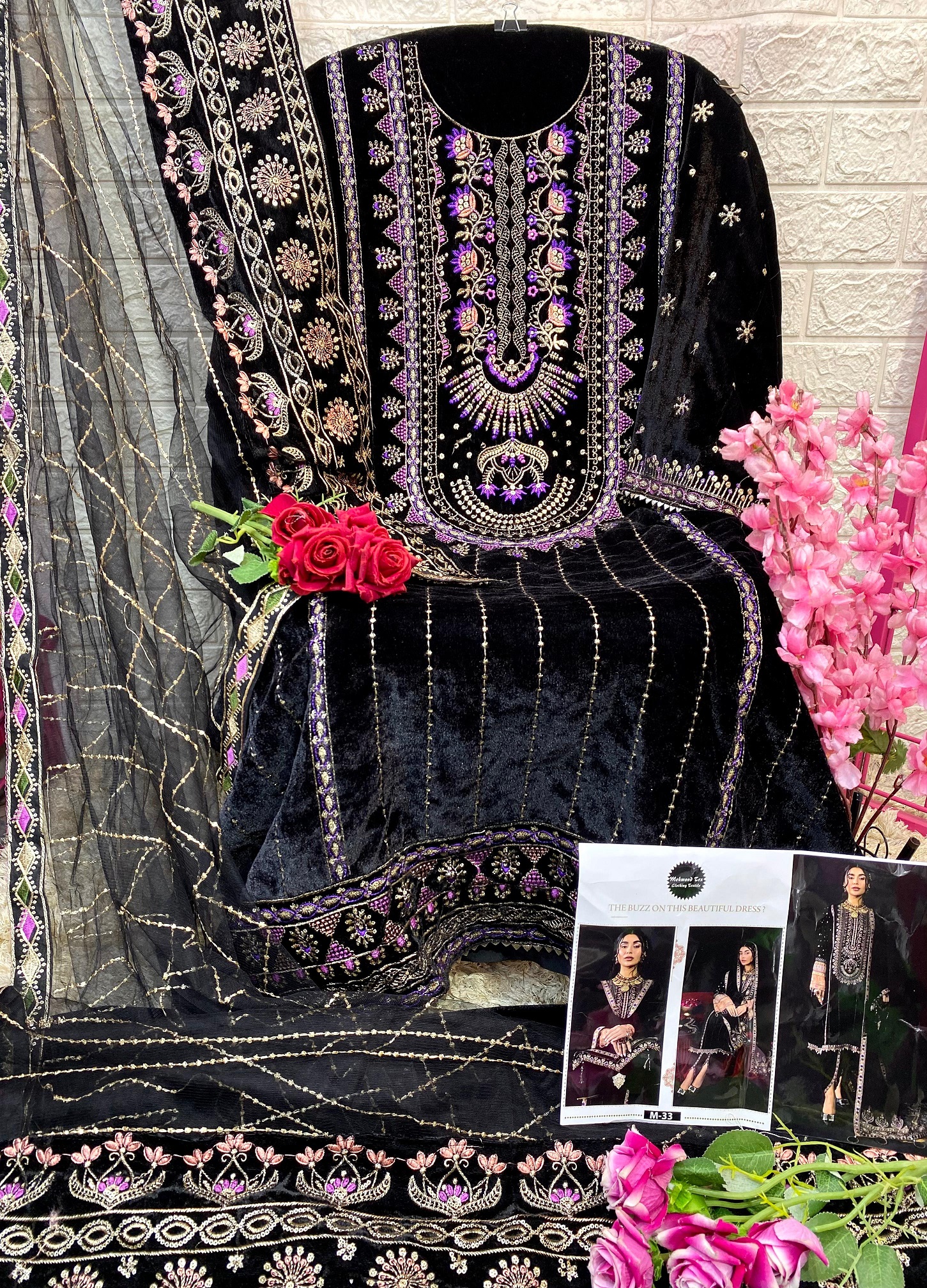 MEHMOOD TEX M 33 VELVET SALWAR SUITS WHOLESALE