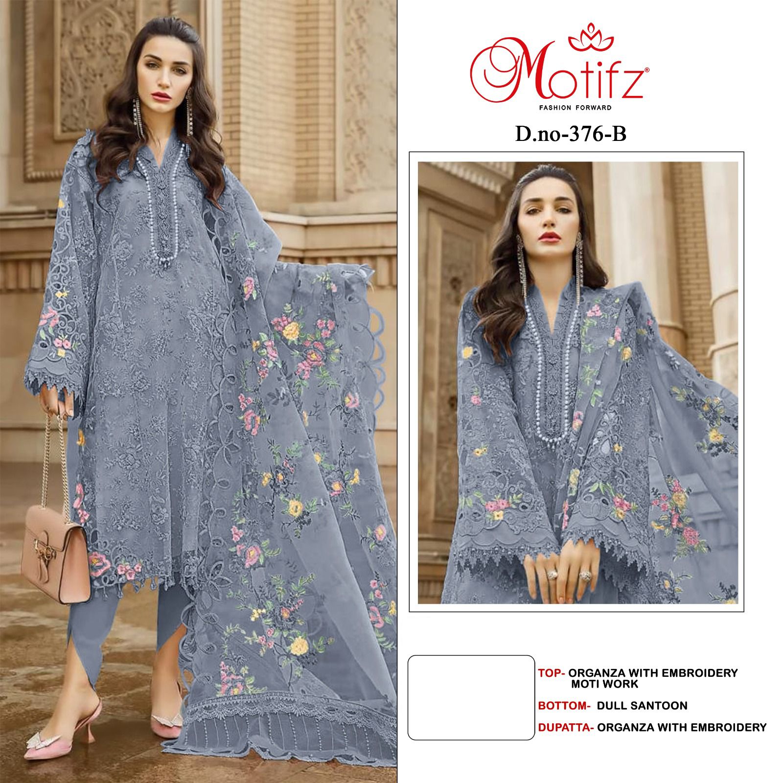 MOTIFZ 376 A TO D PAKISTANI SUITS WHOLESALE