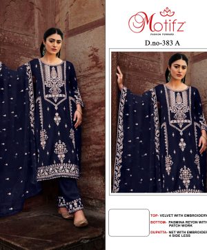 MOTIFZ 383 A VELVET PAKISTANI SUITS IN INDIA