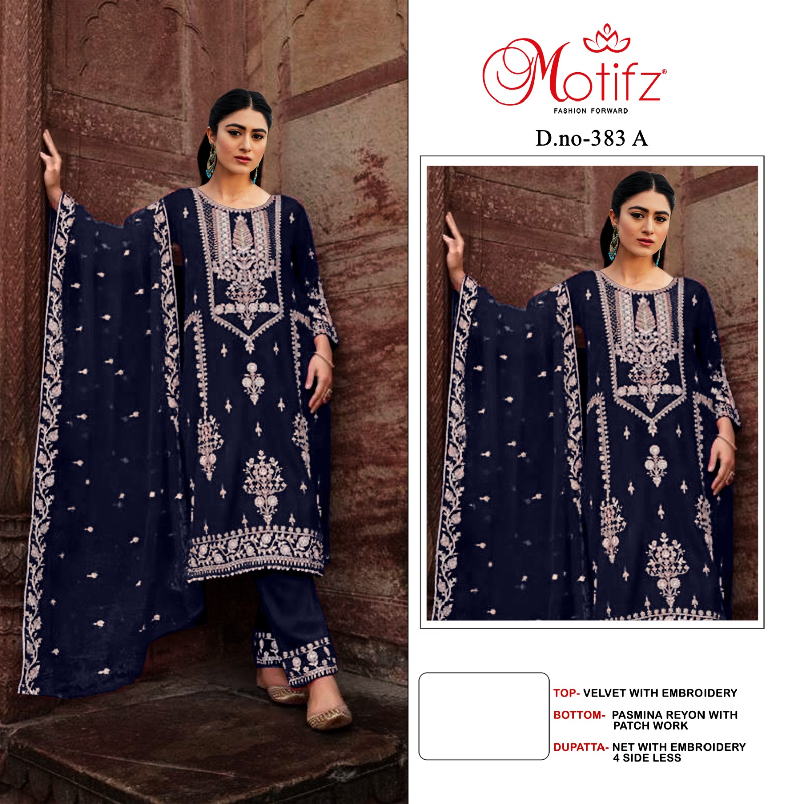 MOTIFZ 383 A VELVET PAKISTANI SUITS IN INDIA