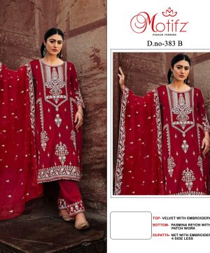 MOTIFZ 383 B VELVET PAKISTANI SUITS IN INDIA