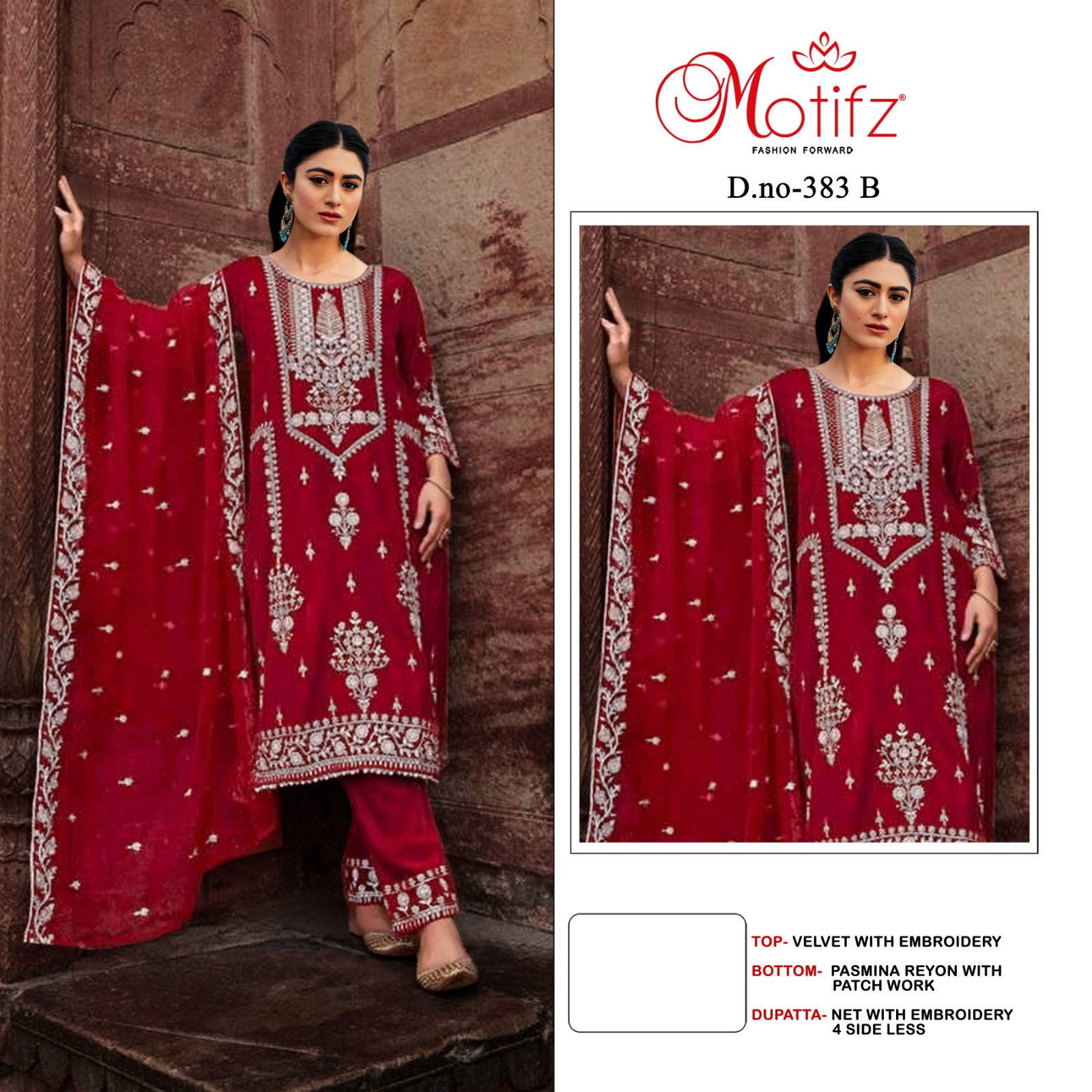 MOTIFZ 383 B VELVET PAKISTANI SUITS IN INDIA