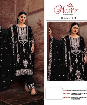 MOTIFZ 383 D VELVET PAKISTANI SUITS IN INDIA