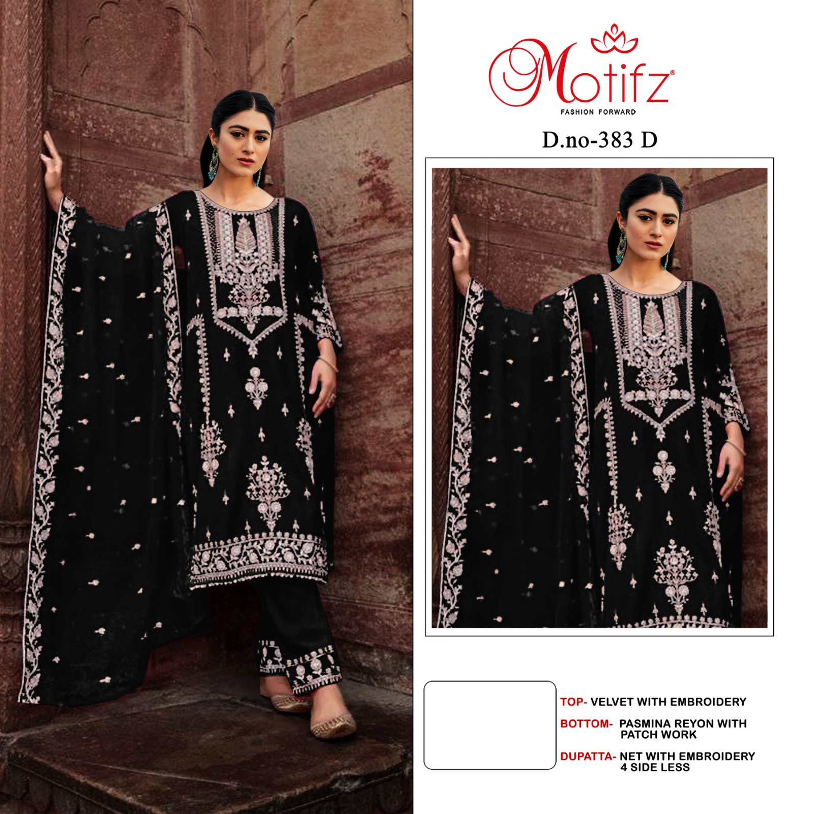 MOTIFZ 383 D VELVET PAKISTANI SUITS IN INDIA