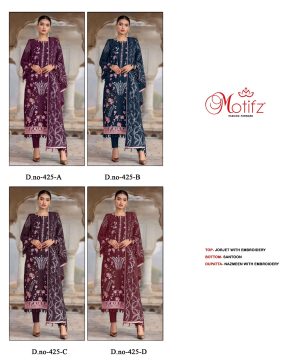 MOTIFZ 425 A TO D PAKISTANI SUITS IN INDIA