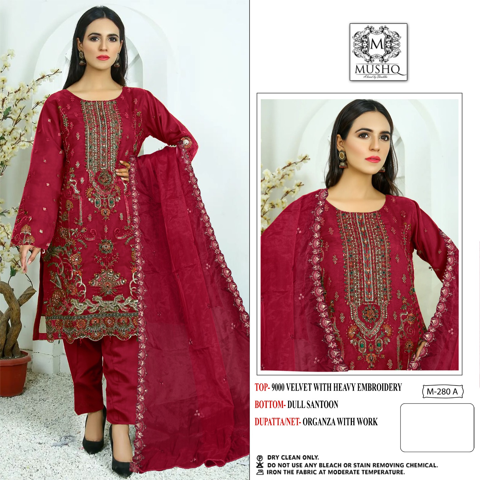 MUSHQ M 280 A VELVET SALWAR SUITS WHOLESALE