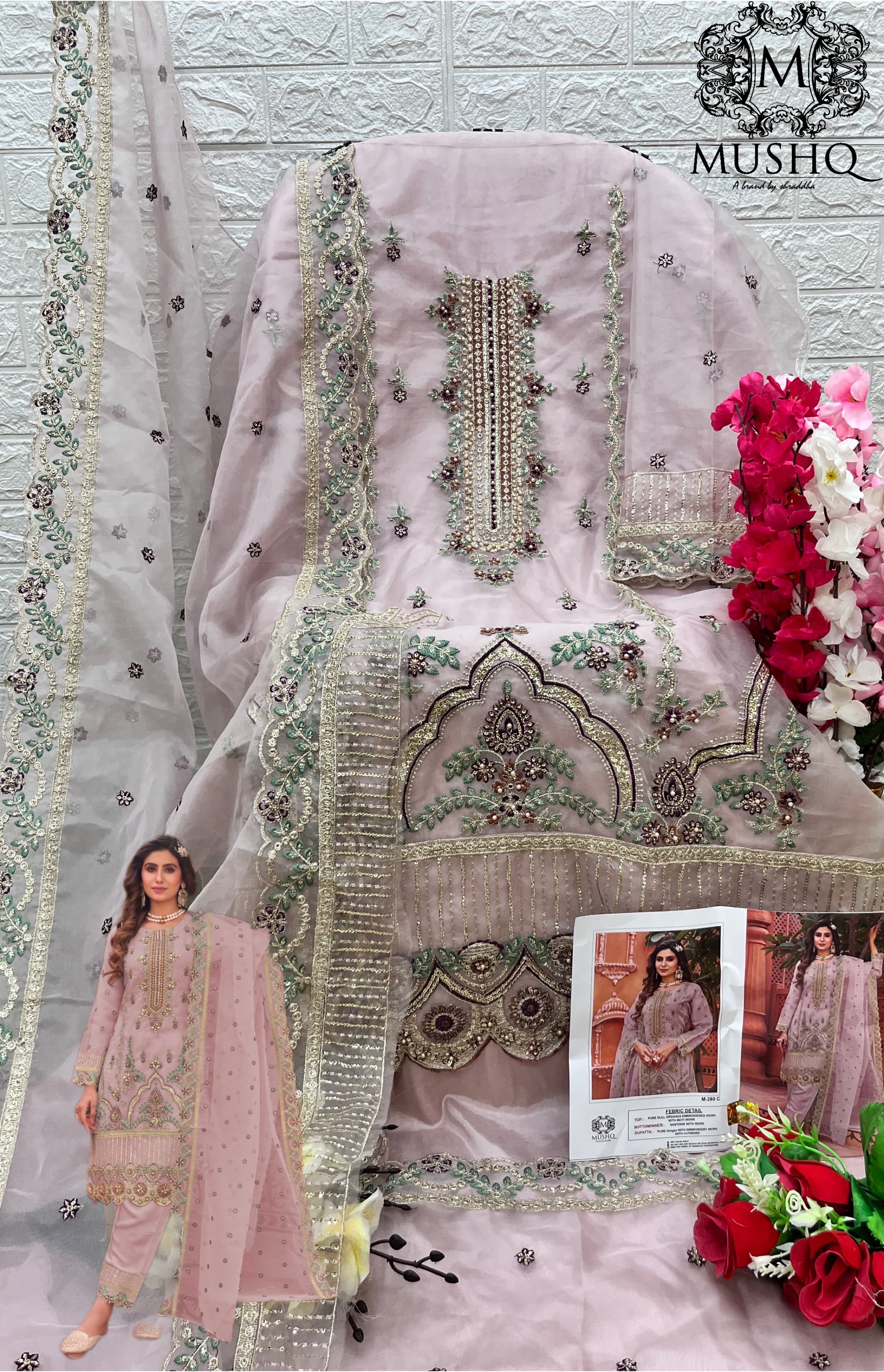 MUSHQ M 280 C PAKISTANI SUITS MANUFACTURER