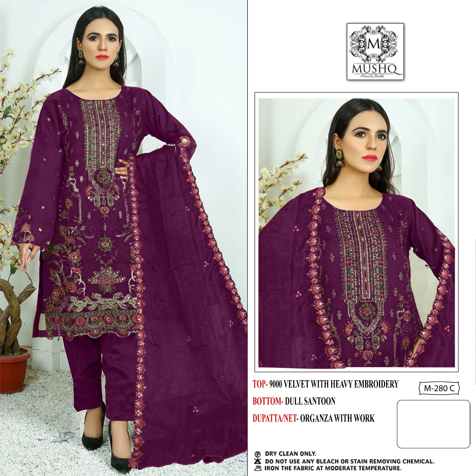 MUSHQ M 280 C VELVET SALWAR SUITS WHOLESALE