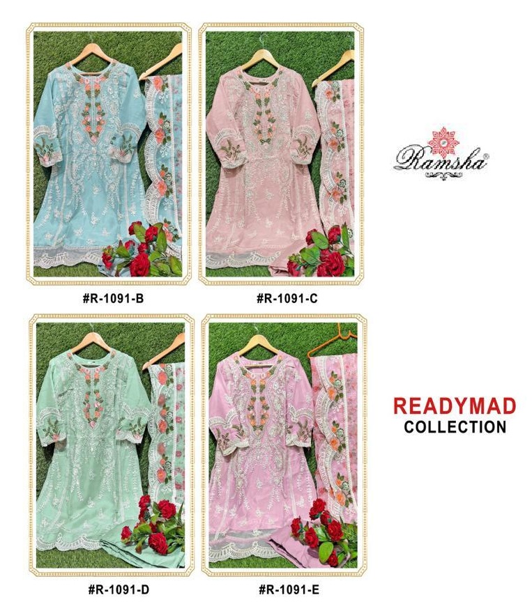 RAMSHA FASHION R 1091 B TO E READYMADE SUITS