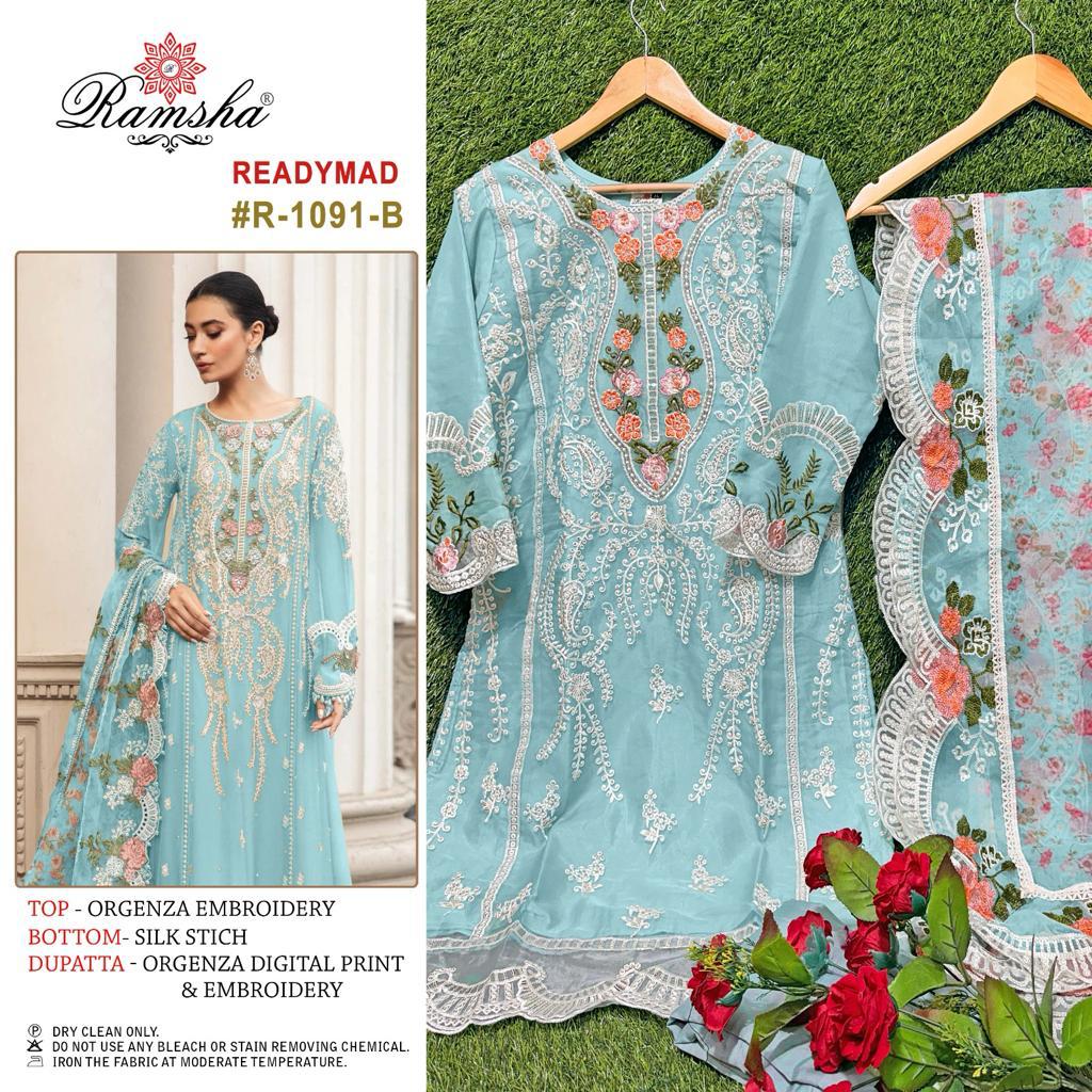 RAMSHA FASHION R 1091 B TO E READYMADE SUITS