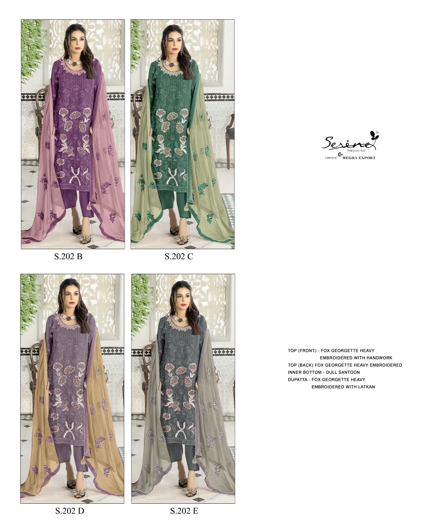 SERINE S 202 B TO E SALWAR SUITS WHOLESALE