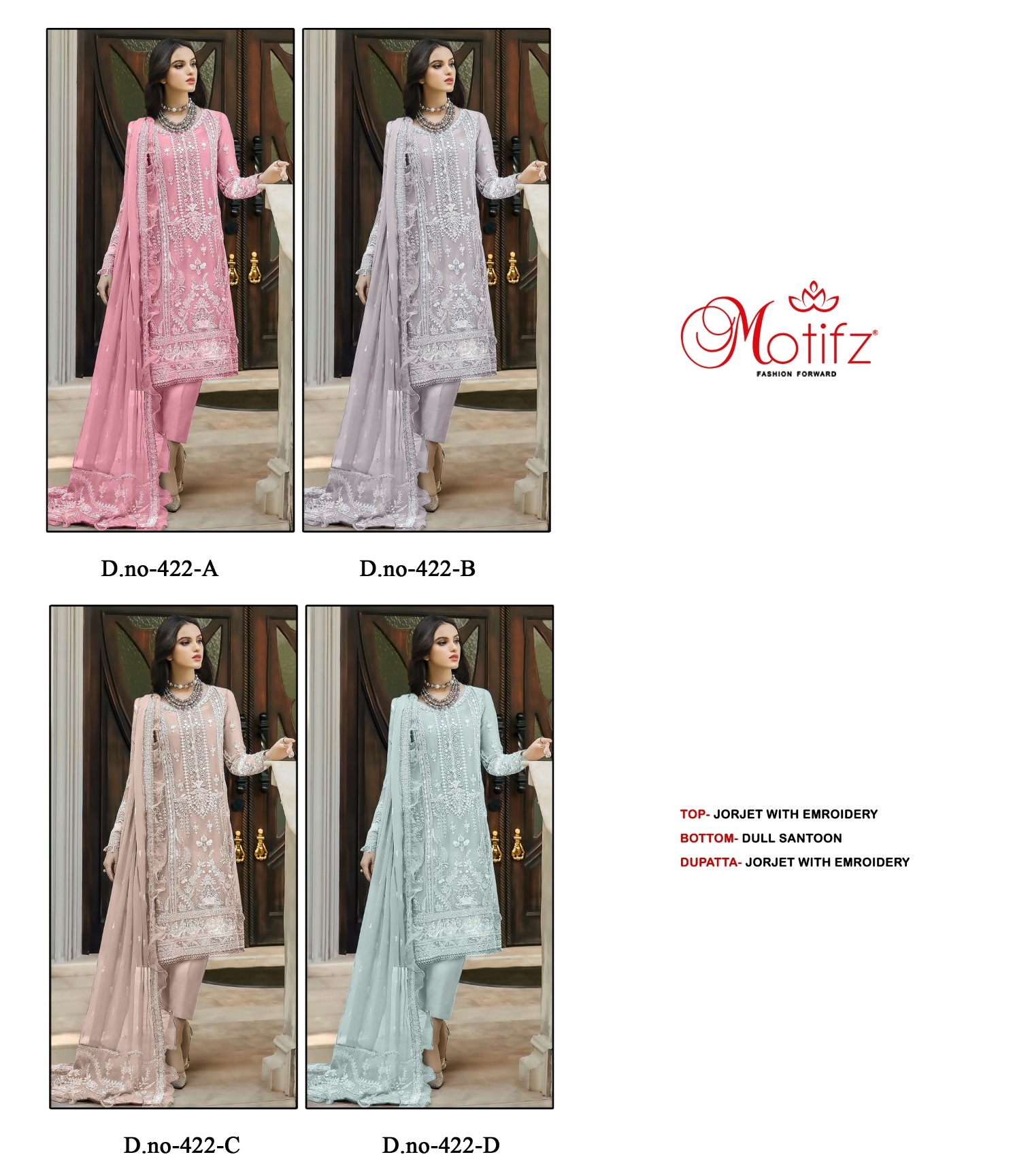 MOTIFZ 422 A TO D SALWAR SUITS IN INDIA