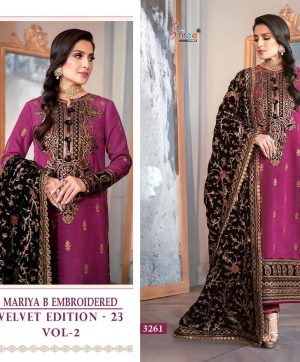 SHREE FABS 3261 MARIYA B EMBROIDERED VELVET VOL 2 SUITS