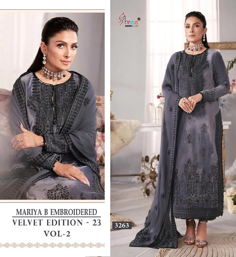 SHREE FABS 3263 MARIYA B EMBROIDERED VELVET VOL 2 SUITS