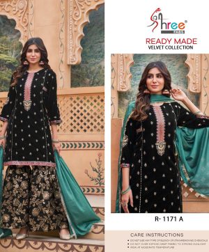 SHREE FABS R 1171 A READYMADE VELVET SALWAR SUITS