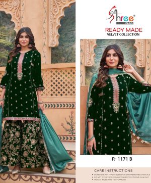 SHREE FABS R 1171 B READYMADE VELVET SALWAR SUITS