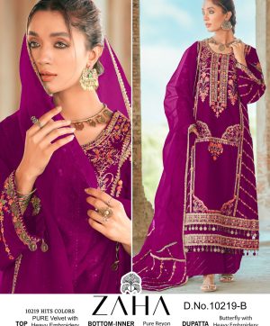 ZAHA 10219 B AAFIYA VOL 3 VELVET SALWAR SUITS