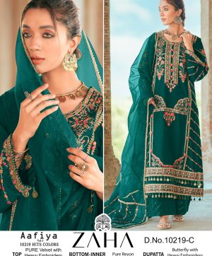 ZAHA 10219 C AAFIYA VOL 3 VELVET SALWAR SUITS