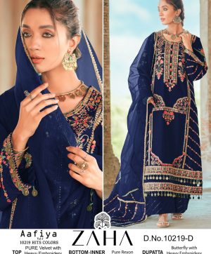 ZAHA 10219 D AAFIYA VOL 3 VELVET SALWAR SUITS