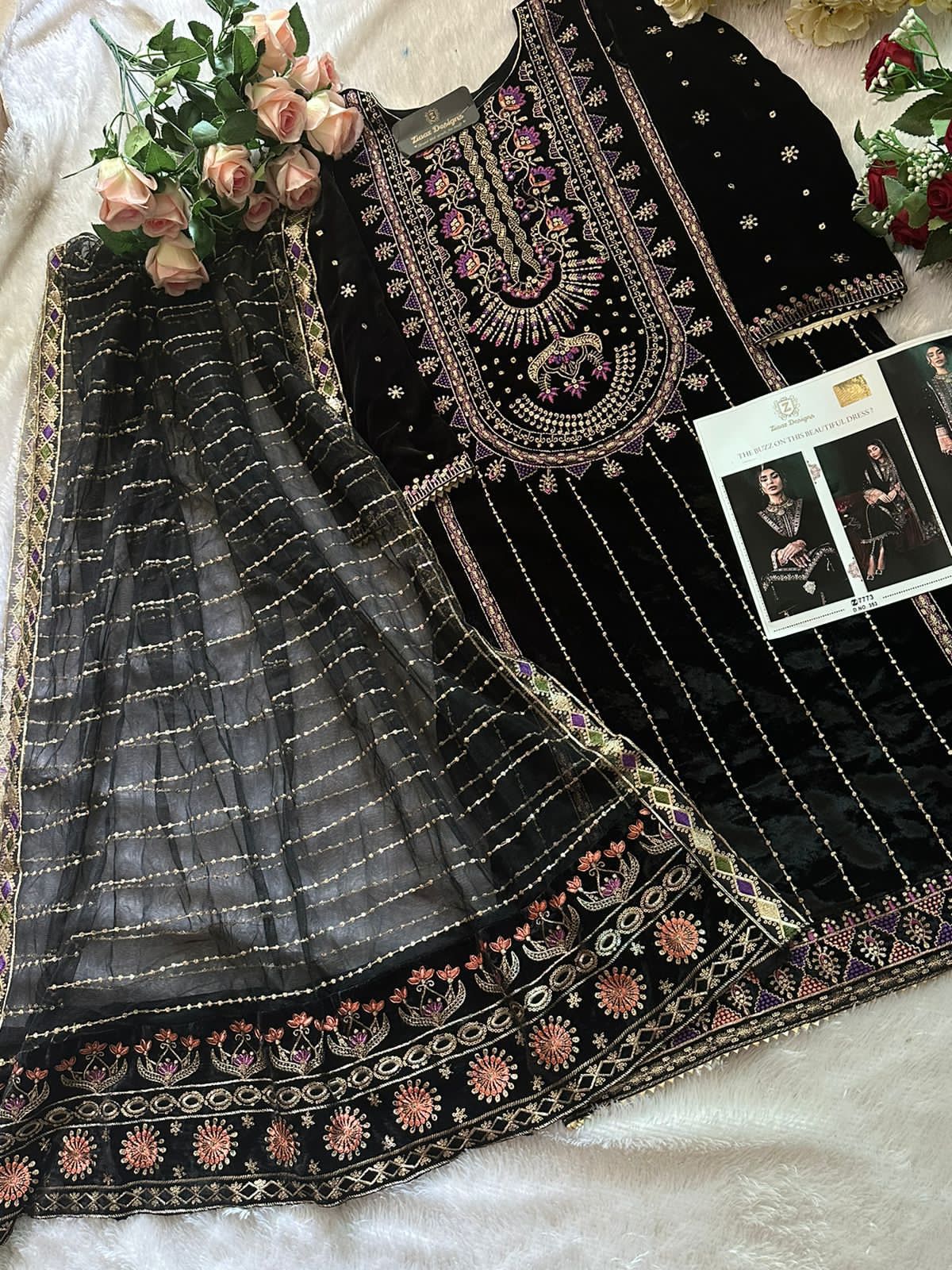 ZIAAZ DESIGNS 353 VELVET PAKISTANI SUITS IN INDIA