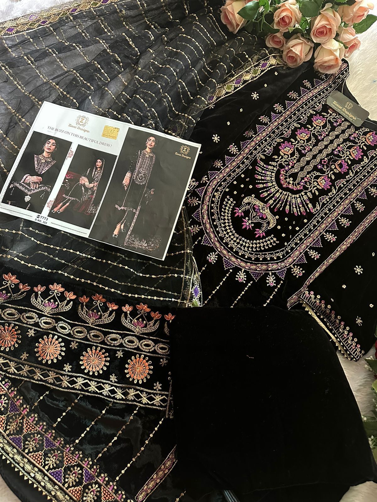 ZIAAZ DESIGNS 353 VELVET PAKISTANI SUITS IN INDIA