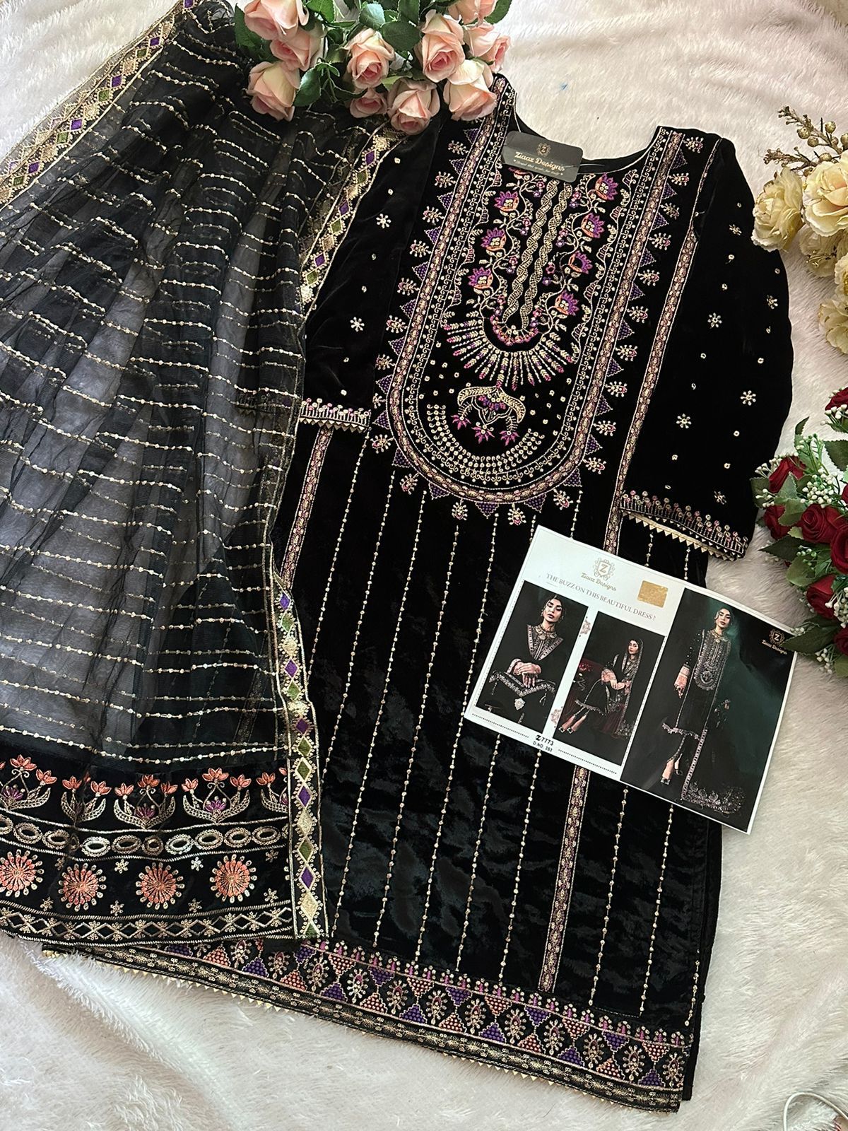 ZIAAZ DESIGNS 353 VELVET PAKISTANI SUITS IN INDIA