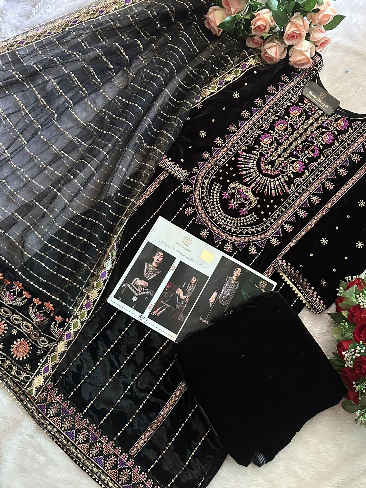 ZIAAZ DESIGNS 353 VELVET PAKISTANI SUITS IN INDIA