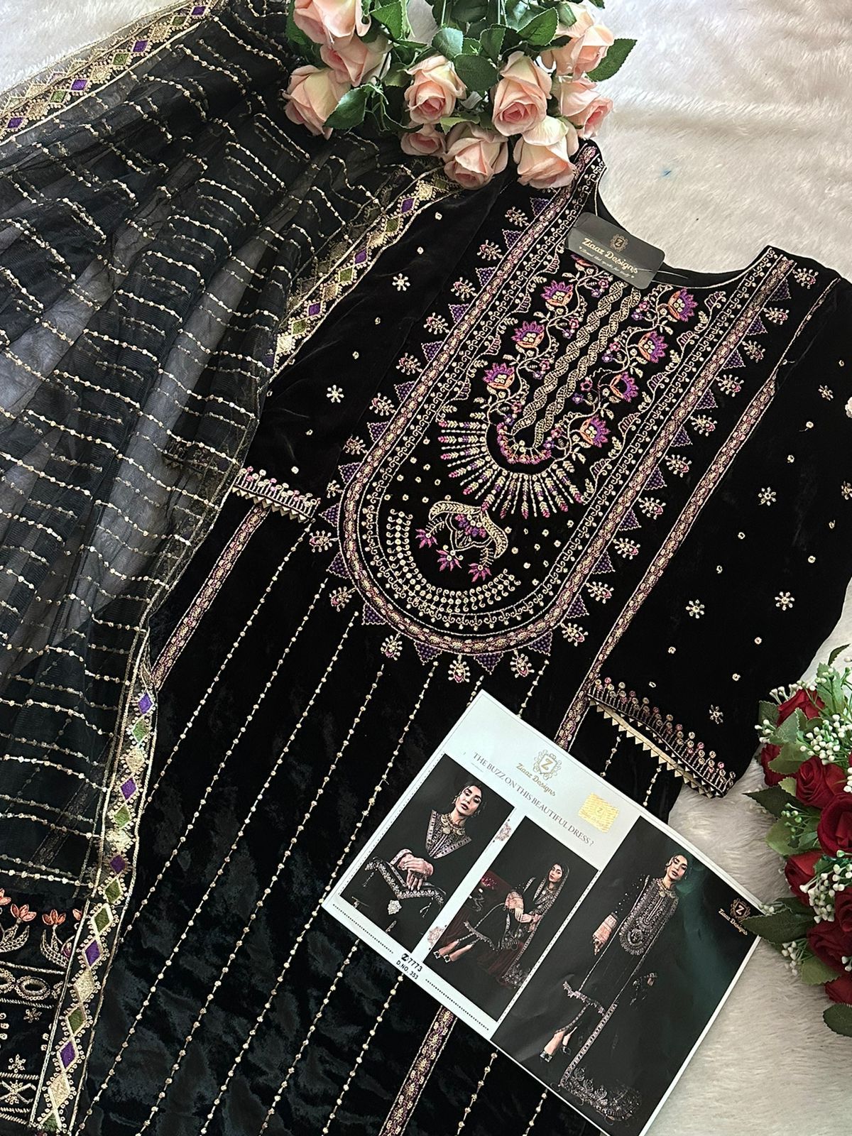 ZIAAZ DESIGNS 353 VELVET PAKISTANI SUITS IN INDIA