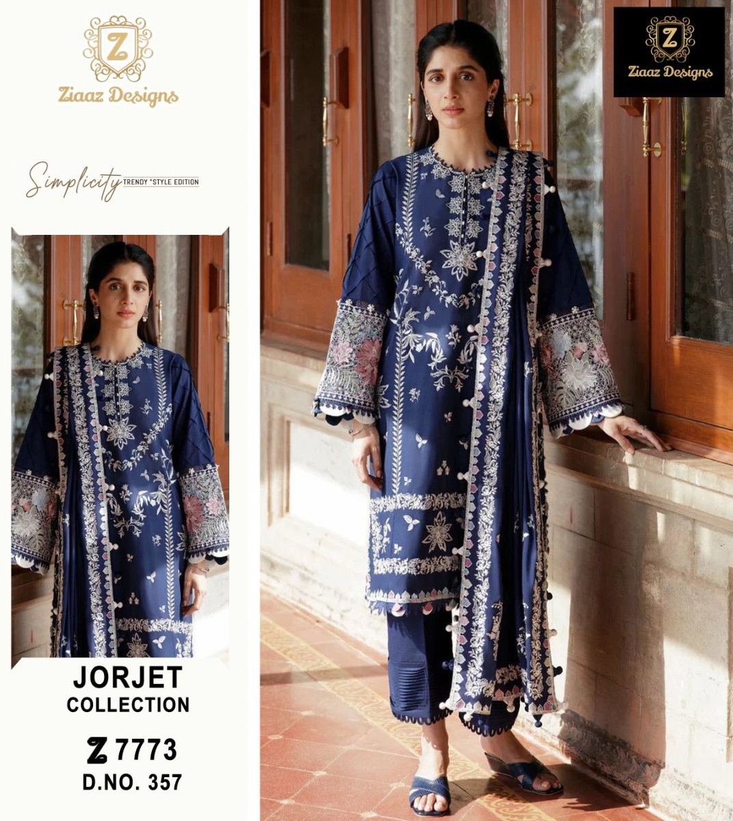 ZIAAZ DESIGNS 357 PAKISTANI SUITS IN INDIA