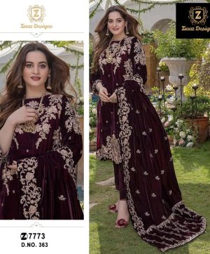 ZIAAZ DESIGNS 363 VELVET PAKISTANI SUITS IN INDIA