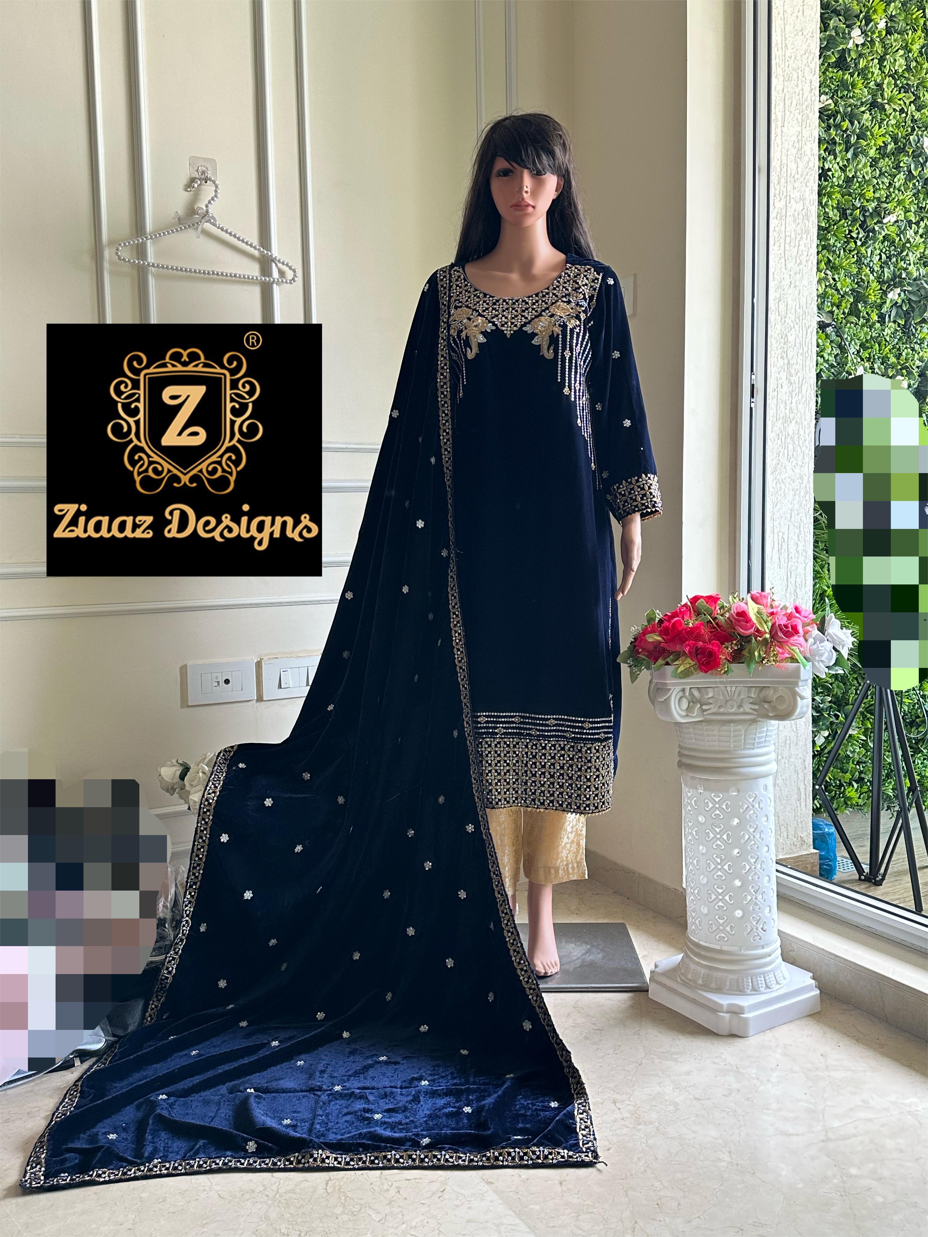 ZIAAZ DESIGNS 364 VELVET PAKISTANI SUITS IN INDIA