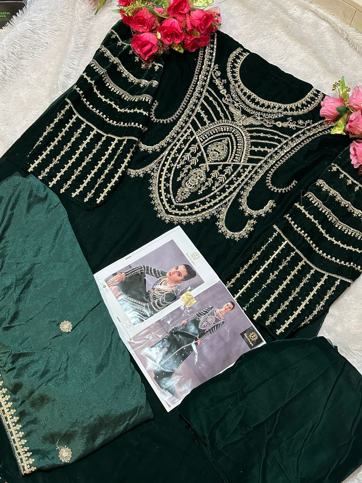 ZIAAZ DESIGNS 370 D VELVET PAKISTANI SUITS