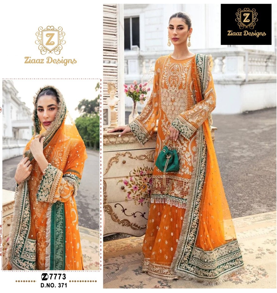 ZIAAZ DESIGNS 371 PAKISTANI SUITS MANUFACTURER