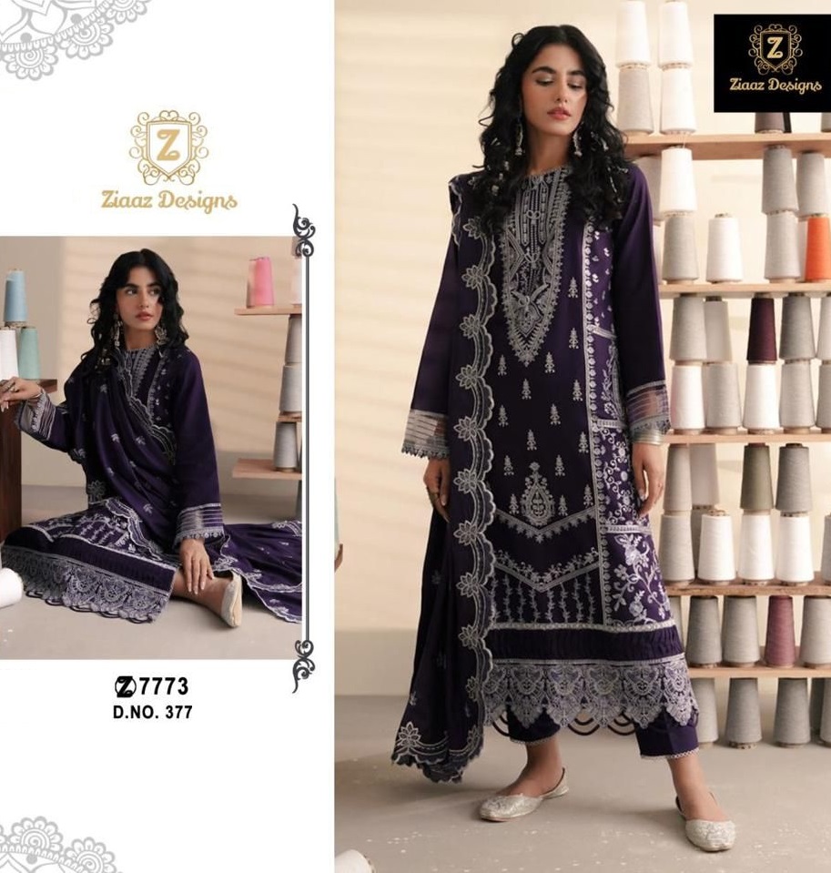 ZIAAZ DESIGNS 377 VELVET SALWAR SUITS WHOLESALE