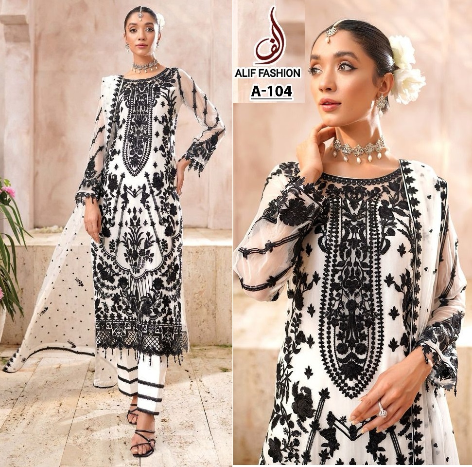 ALIF FASHION A 104 PAKISTANI SALWAR SUITS