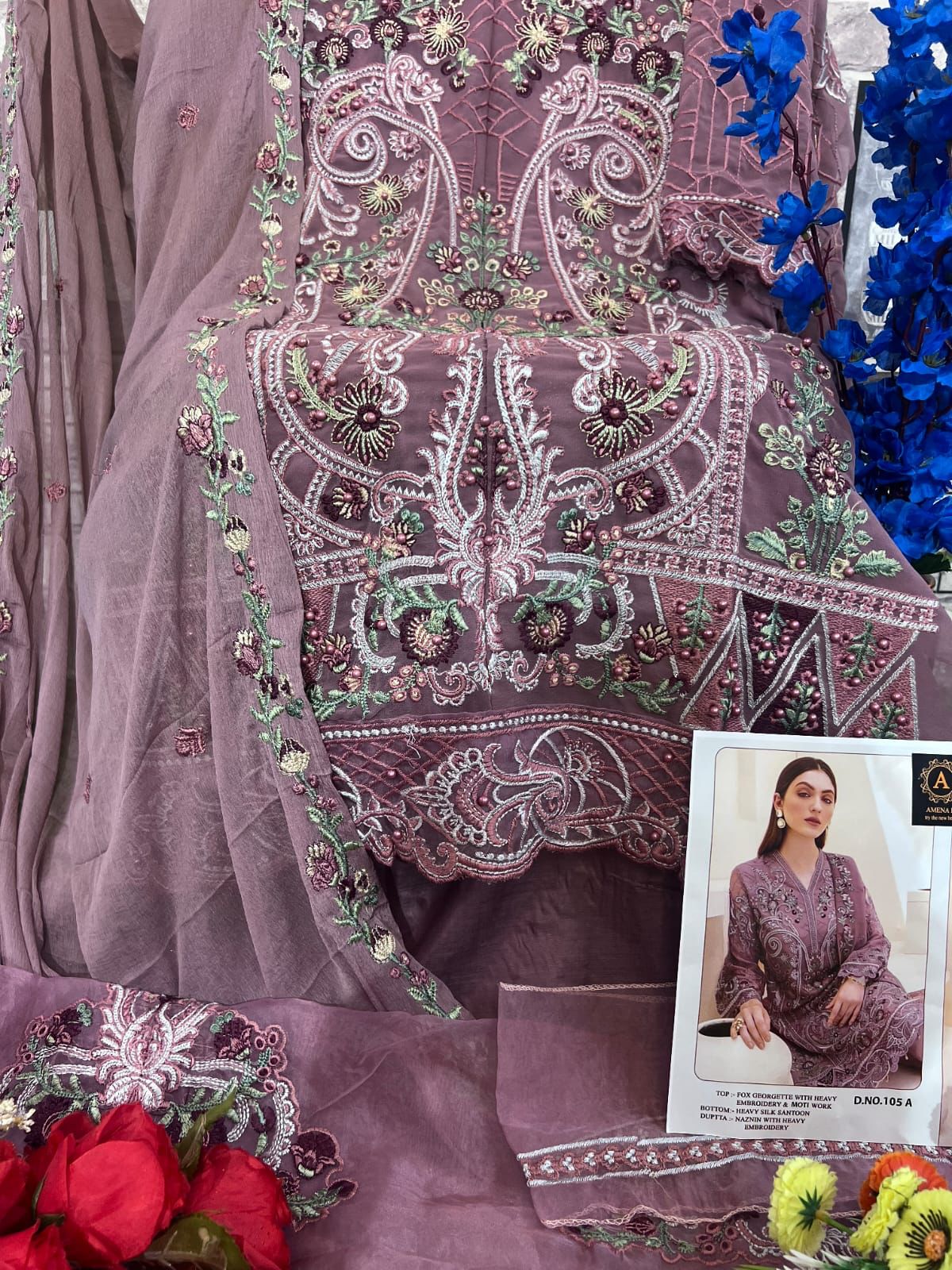 AMENA B 105 A PAKISTANI SUITS WHOLESALE