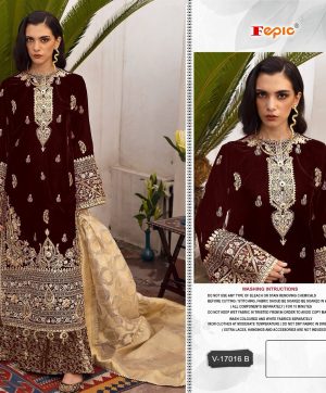 FEPIC V 17016 B ROSEMEEN VELVET PAKISTANI SUITS