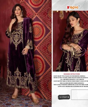 FEPIC V 17037 B ROSEMEEN VELVET SUITS IN INDIA