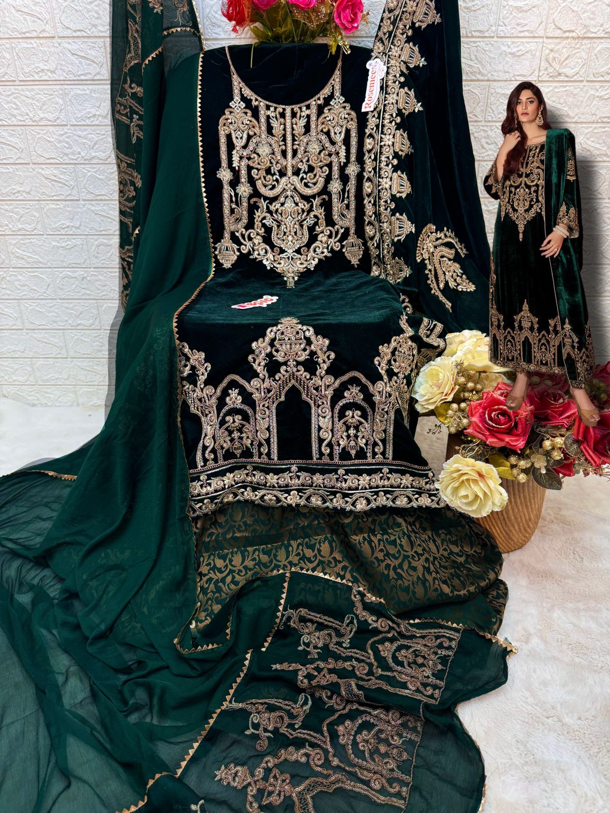 FEPIC V 17037 ROSEMEEN VELVET SUITS IN INDIA