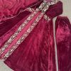 HK 1585 VELVET SUITS WHLESALE IN INDIA